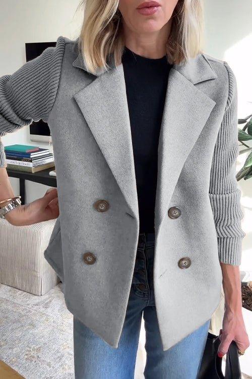 Kittiya - Elegant Long-Sleeve Knit Blazer