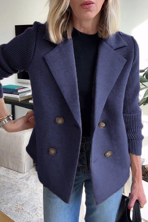 Kittiya - Elegant Long-Sleeve Knit Blazer