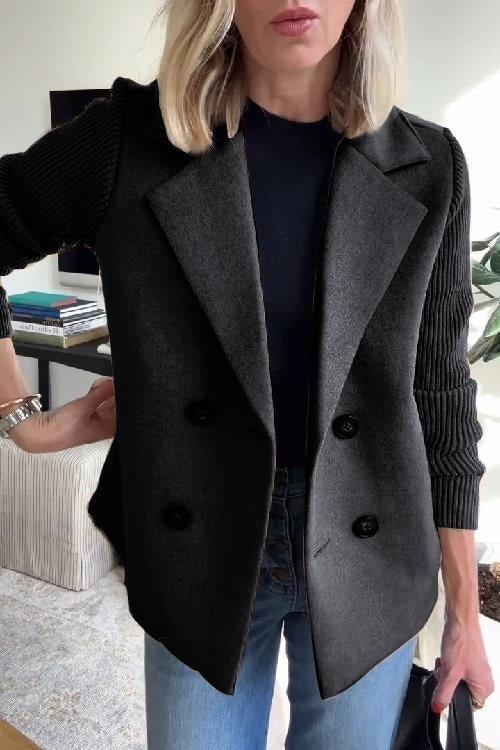 Kittiya - Elegant Long-Sleeve Knit Blazer