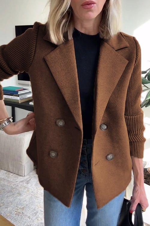 Kittiya - Elegant Long-Sleeve Knit Blazer