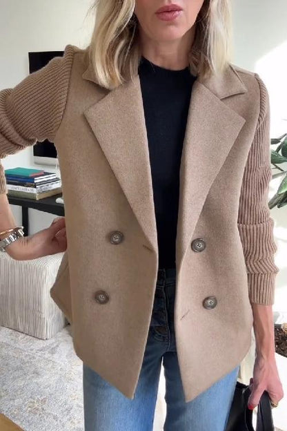 Kittiya - Elegant Long-Sleeve Knit Blazer