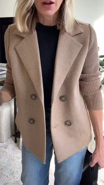Kittiya - Elegant Long-Sleeve Knit Blazer