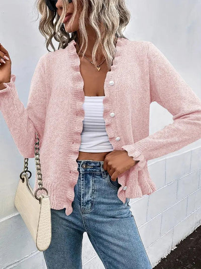 Hanifa - Elegant Buttoned Knit Cardigan