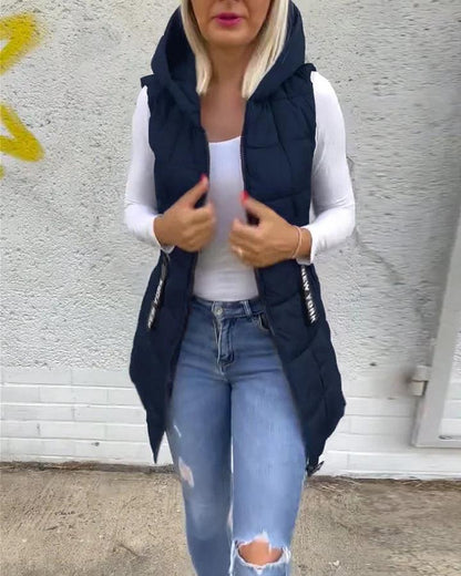 Laruna - Sleeveless Quilted Zip Coat