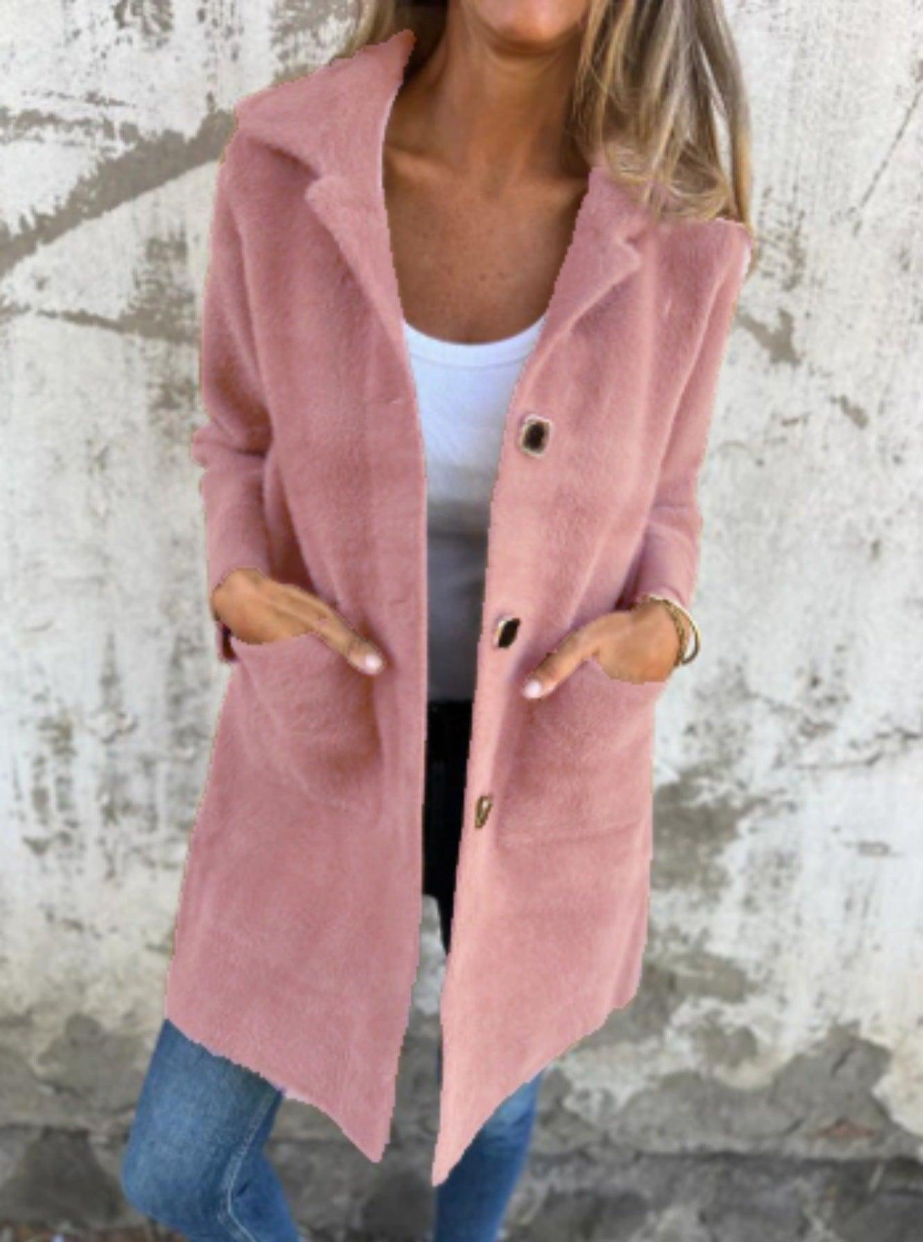 Rionna - Long-Sleeve Coat with Buttons and Pockets