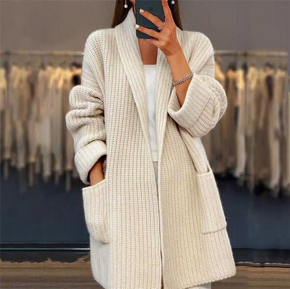 Kiandra - Knitted Wool Cardigan with Pockets