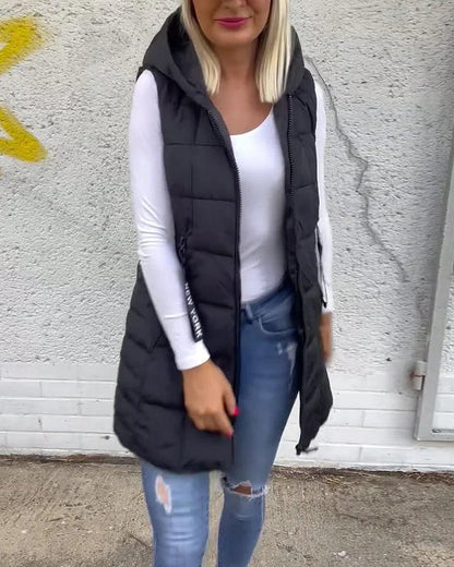 Laruna - Sleeveless Quilted Zip Coat