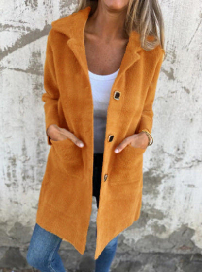 Rionna - Long-Sleeve Coat with Buttons and Pockets