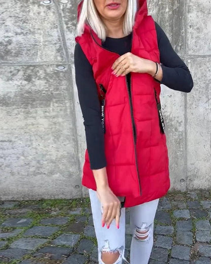 Laruna - Sleeveless Quilted Zip Coat