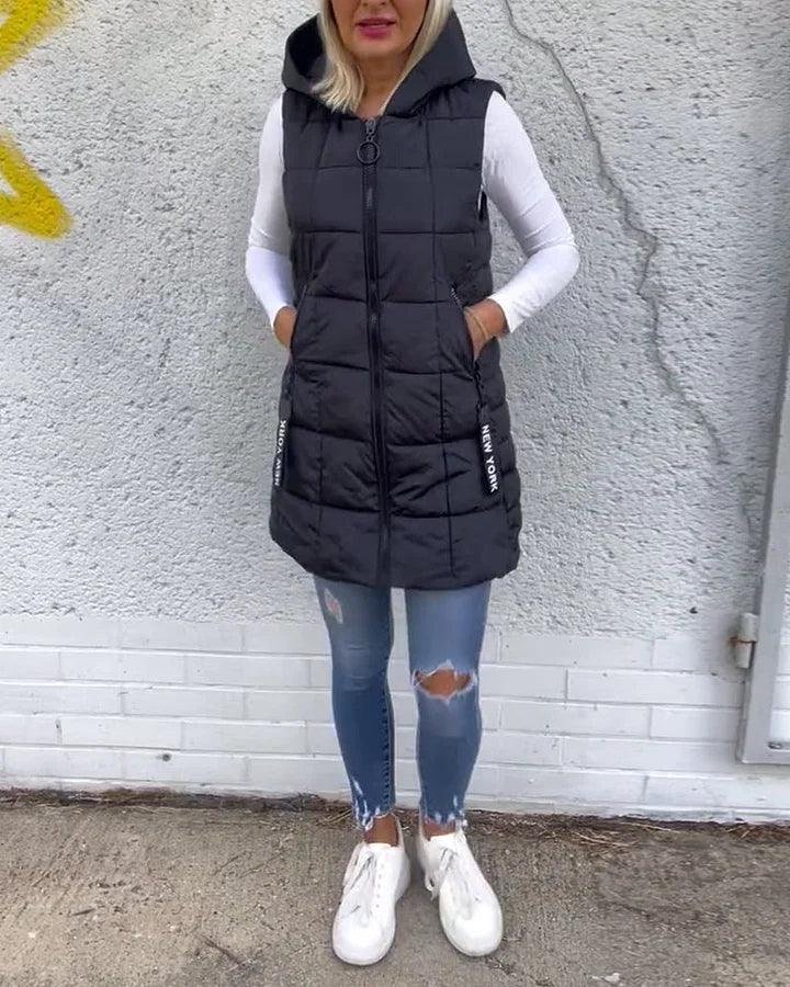 Laruna - Sleeveless Quilted Zip Coat